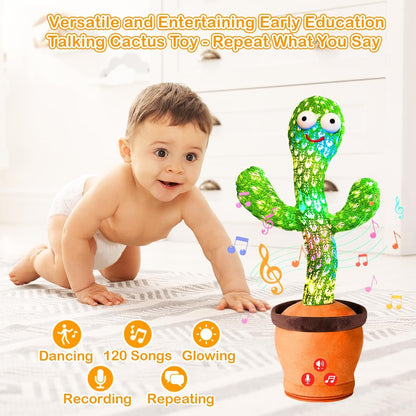 Storio Rechargeable Toys Talking Cactus Baby Toys for Kids Dancing Cactus Toys Can Sing Wriggle & Singing Recording Repeat What You Say Funny Education Toys for Children Playing Home Decor for Kids GenzVybs