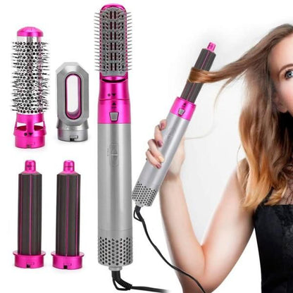 5 in 1 Multifunctional Hair Dryer Styling Tool, Detachable 5-in-1 Multi-Head Hot Air Comb, The Negative Ion Automatic Suction Hair Curler