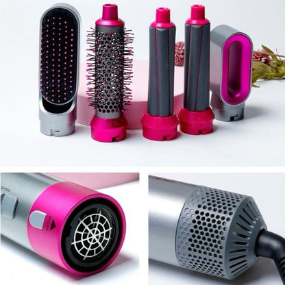 5 in 1 Multifunctional Hair Dryer Styling Tool, Detachable 5-in-1 Multi-Head Hot Air Comb, The Negative Ion Automatic Suction Hair Curler